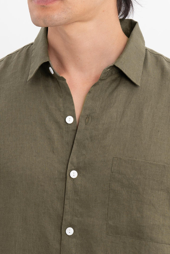 Baron Linen Shirt Green