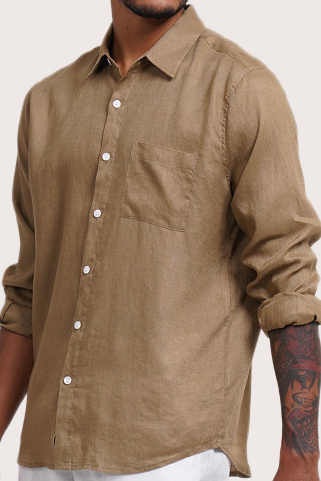 Baron Linen Shirt Khaki