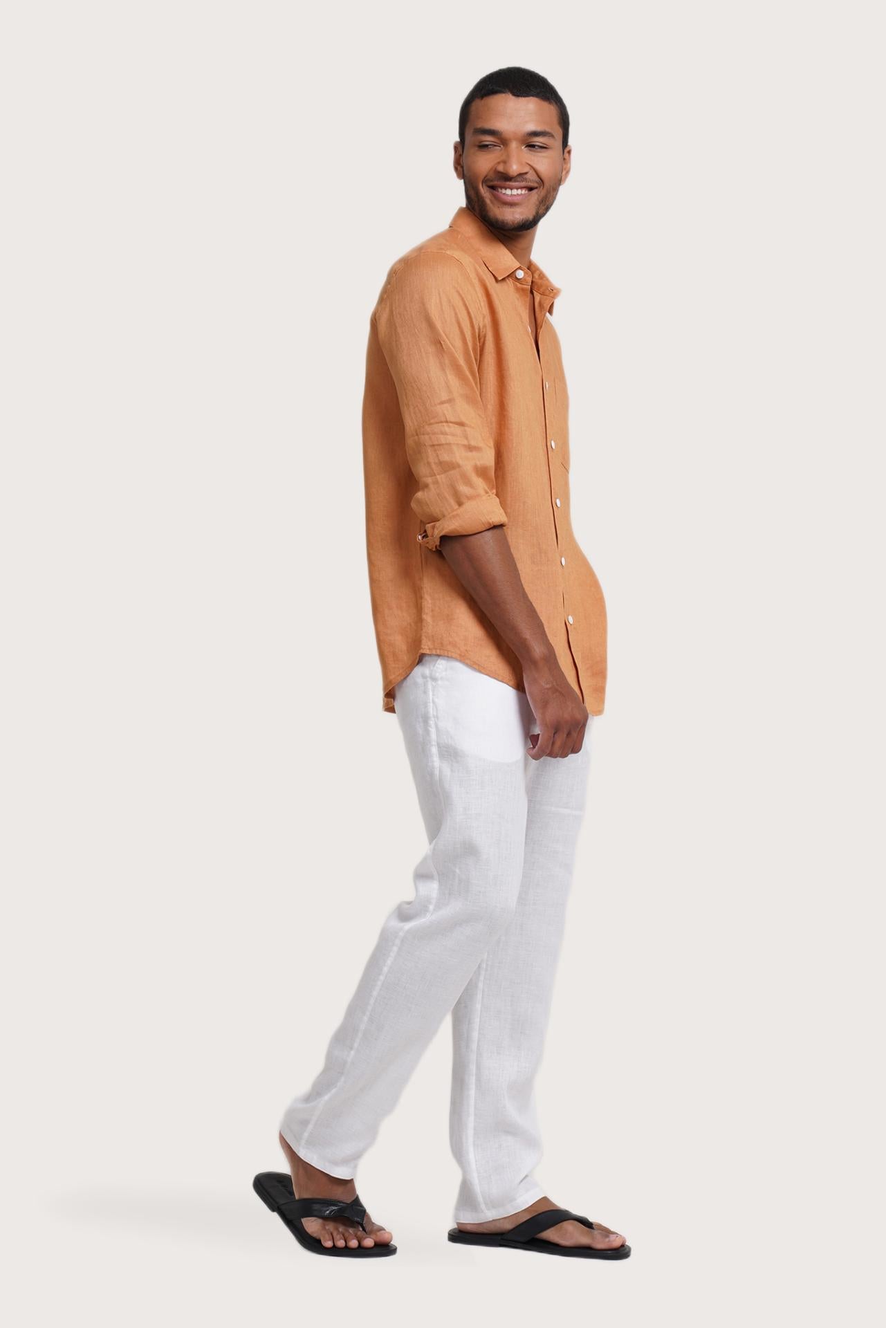 Baron Linen Shirt Light Turmeric