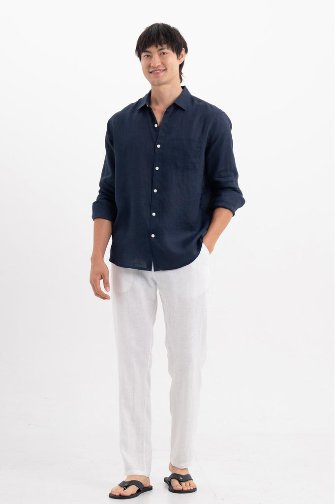 Baron Linen Shirt Navy