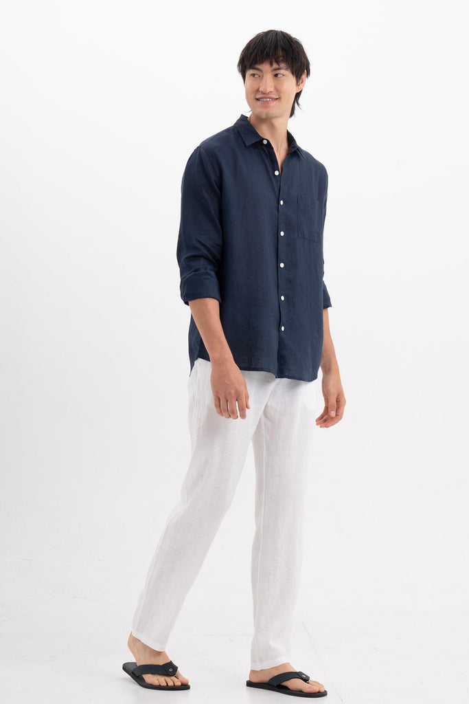 Baron Linen Shirt Navy