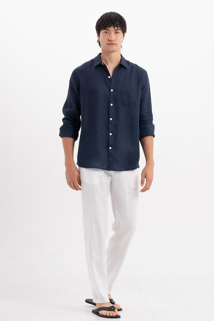 Baron Linen Shirt Navy