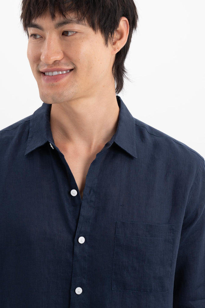 Baron Linen Shirt Navy