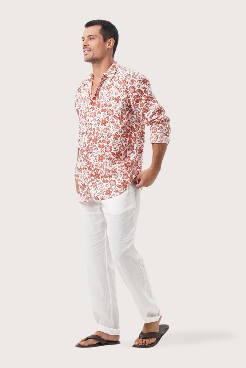 Baron Linen Shirt tropical Fruit