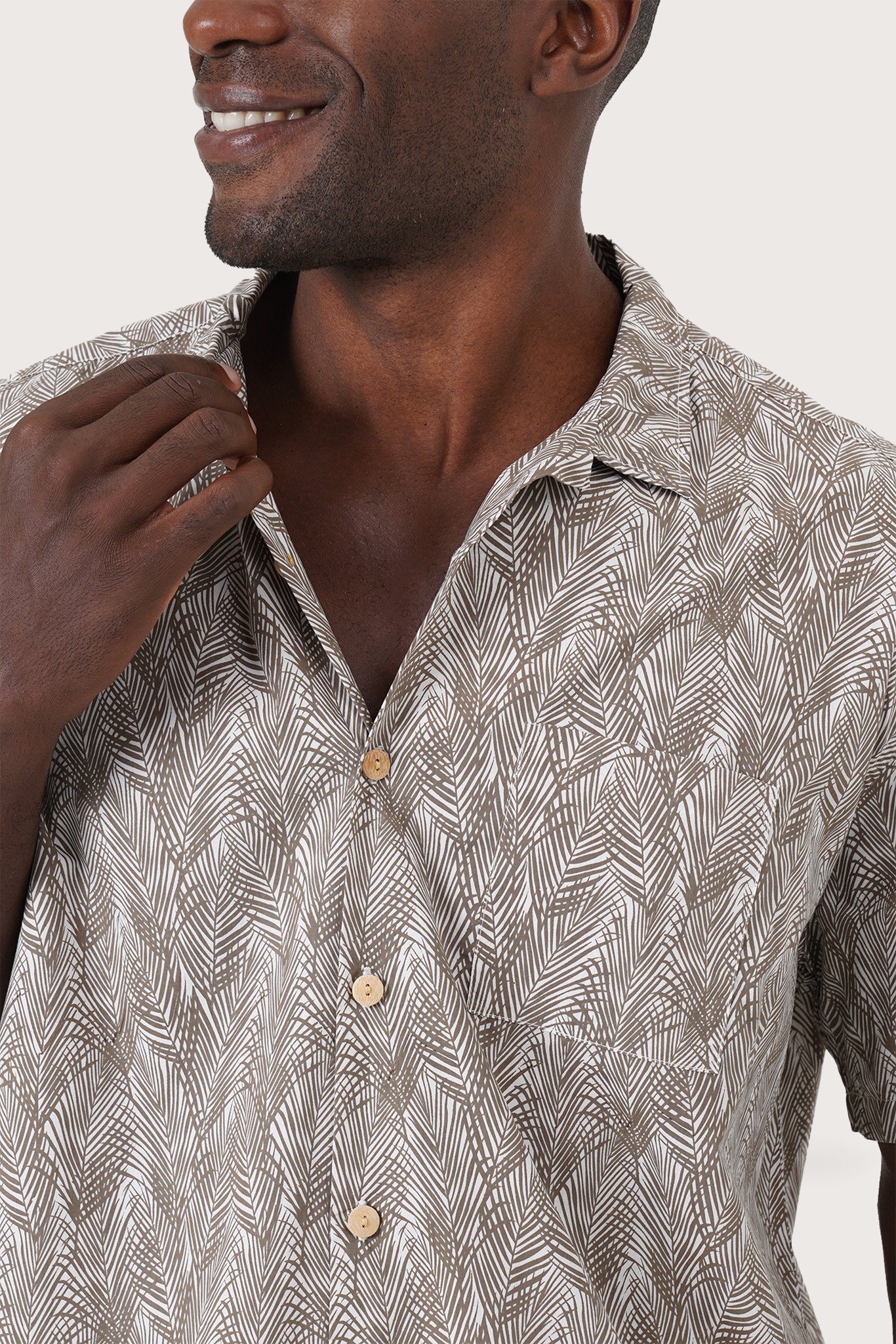 Baronang Cotton Shirt Bamboo Leaves