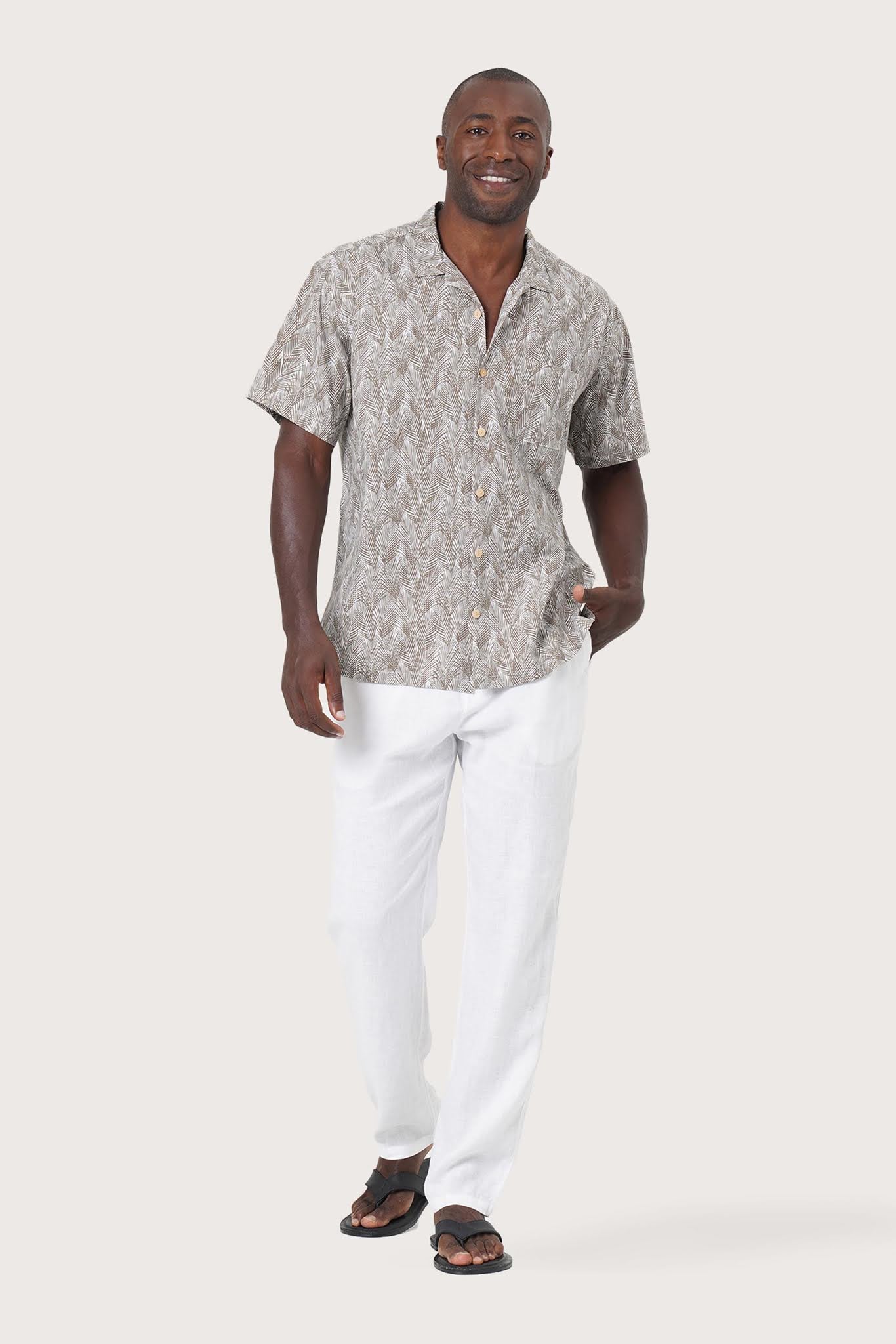Baronang Cotton Shirt Bamboo Leaves