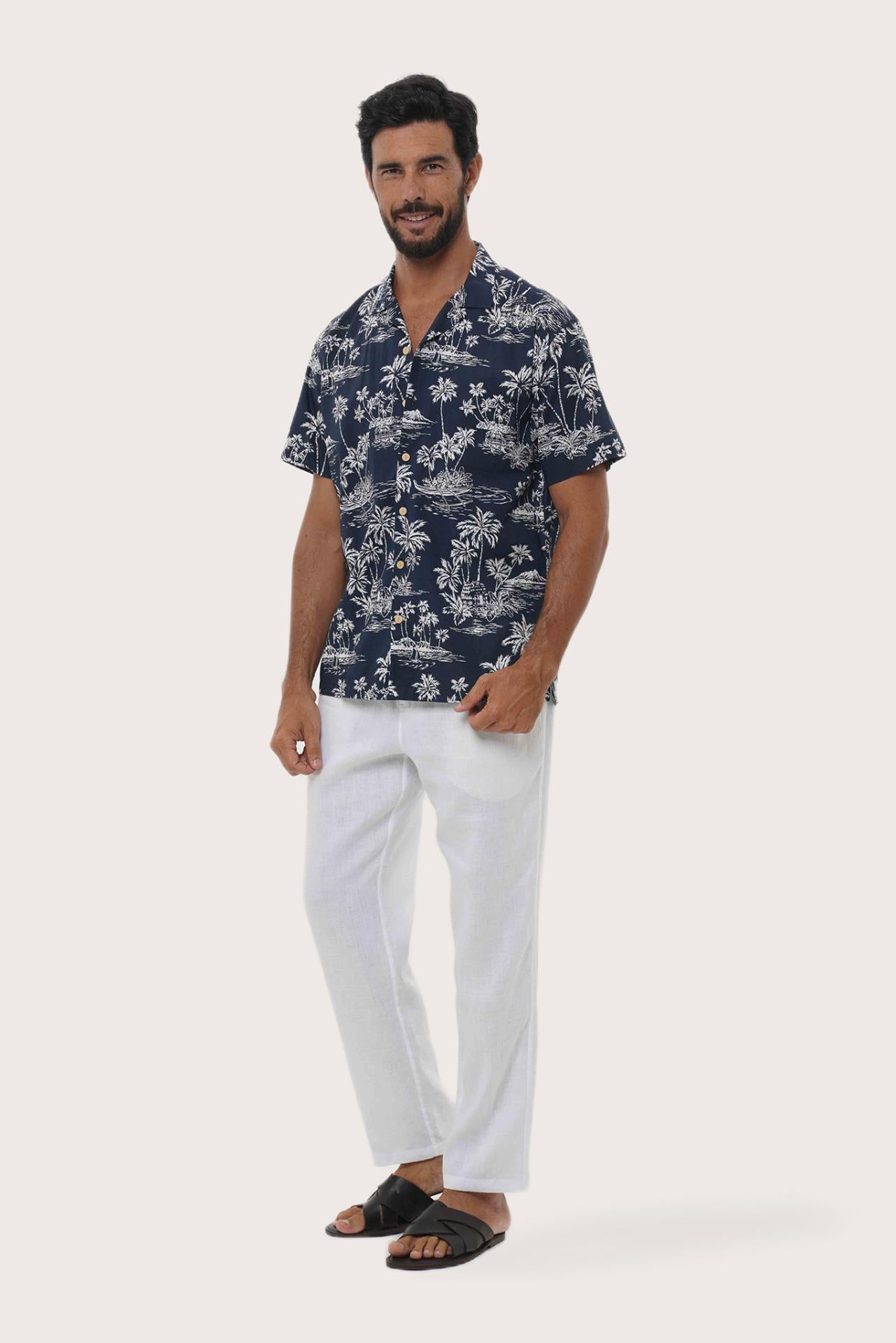 Baronang Cotton Shirt Island Palm