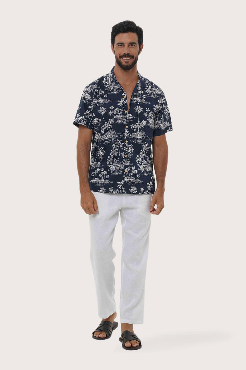 Baronang Cotton Shirt Island Palm