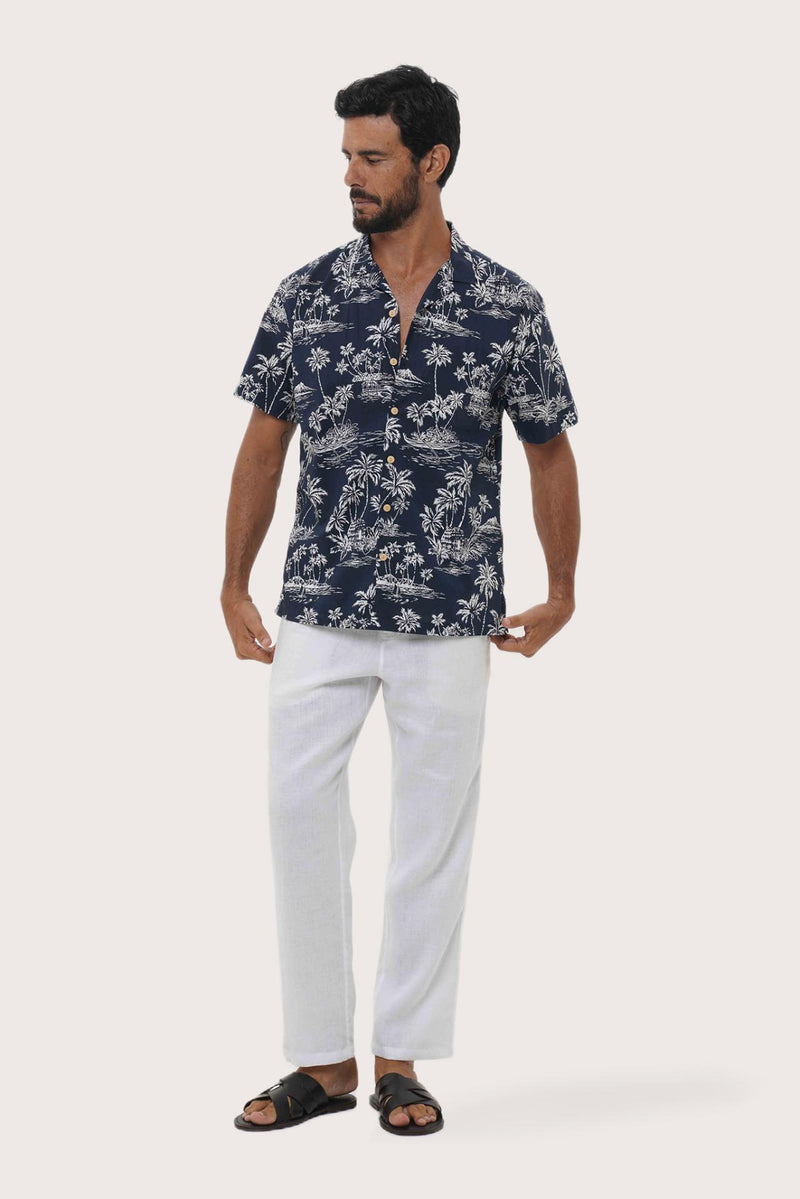 Baronang Cotton Shirt Island Palm
