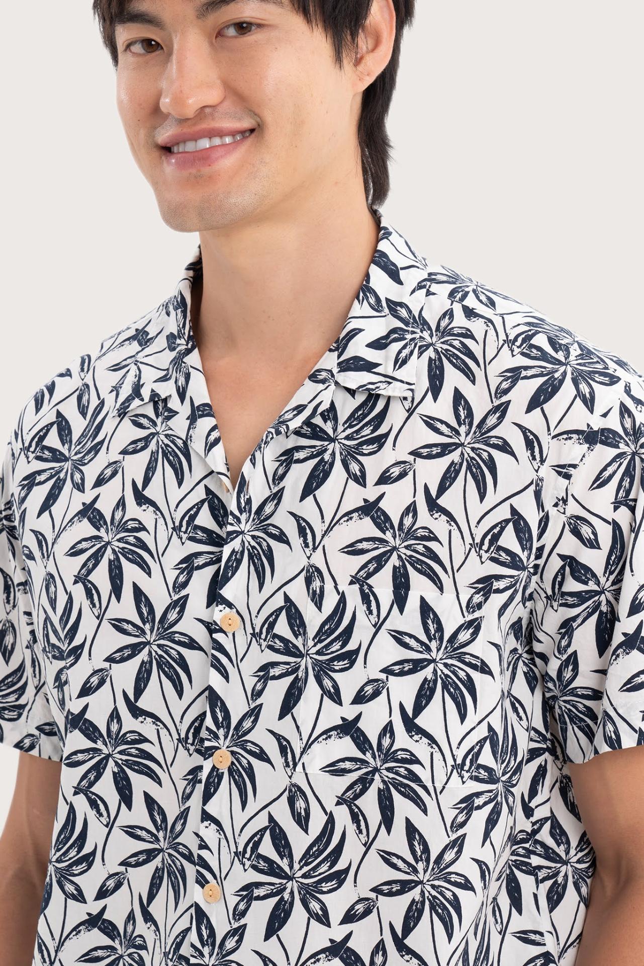 Baronang Cotton Shirt Leaves