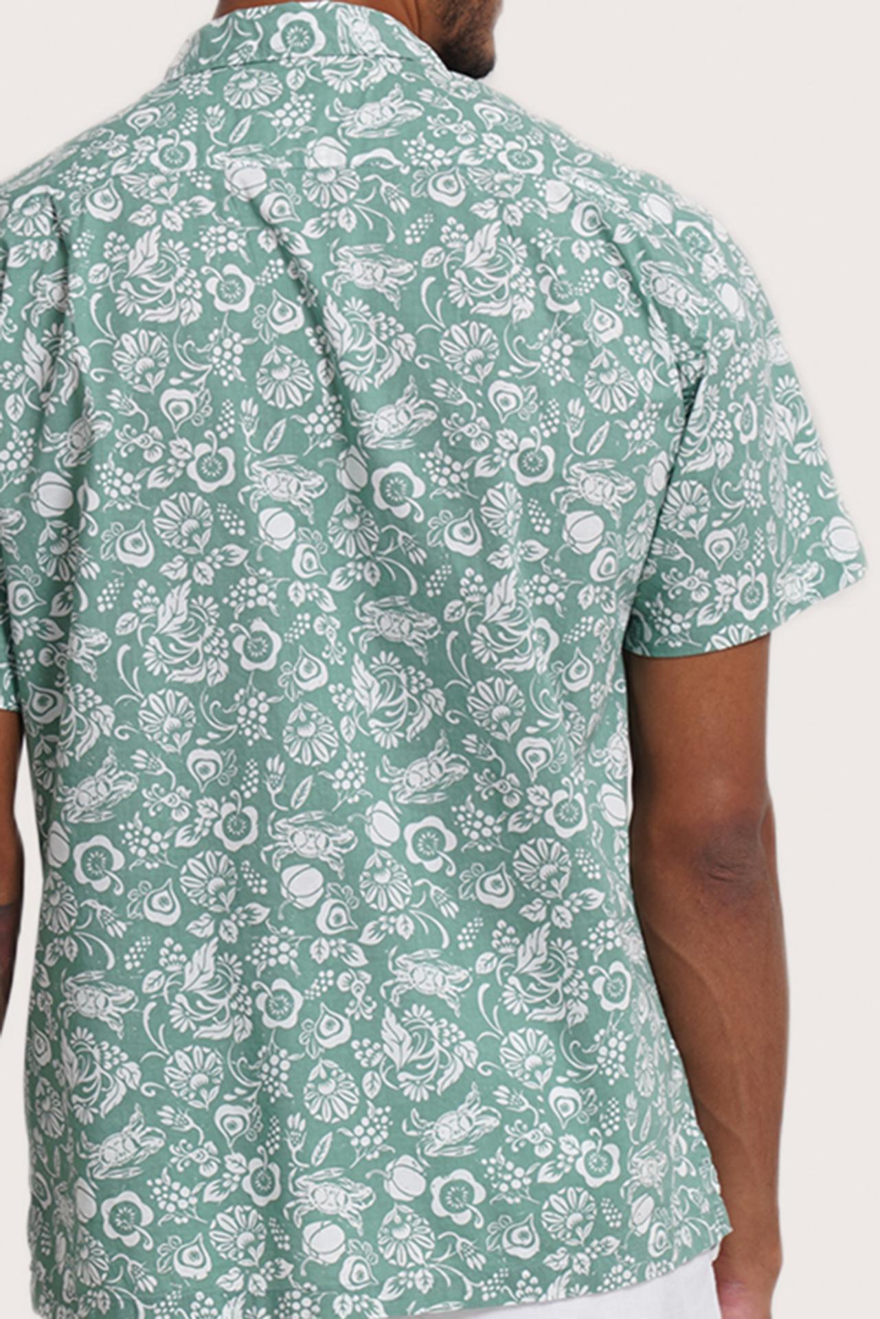 Baronang Cotton Shirt Veg and Crab Green