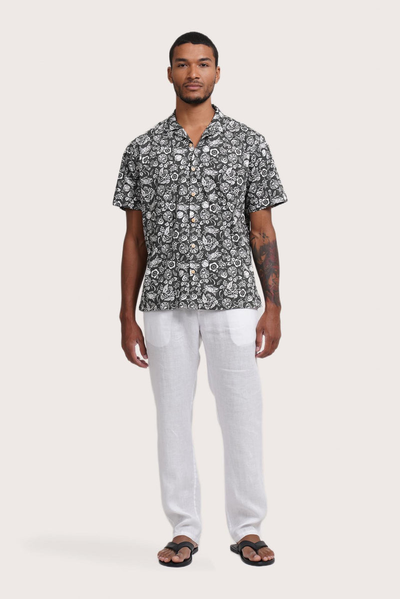 Baronang Cotton Shirt Veg and Crab Grey