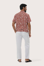Baronang Cotton Shirt Veg and Crab Red Brick