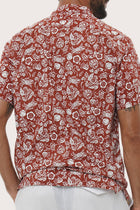 Baronang Cotton Shirt Veg and Crab Red Brick