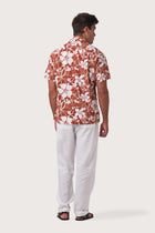 Baronang Shirt Hibiscus Maroon