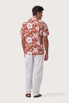 Baronang Shirt Hibiscus Maroon