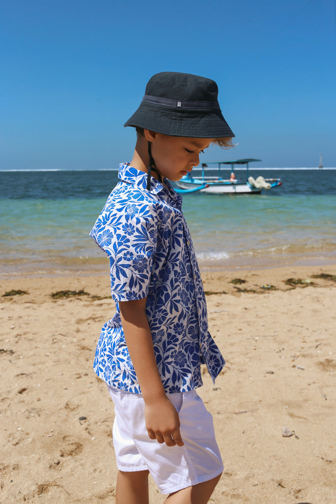 Bythesea-kids cotton shirt blue