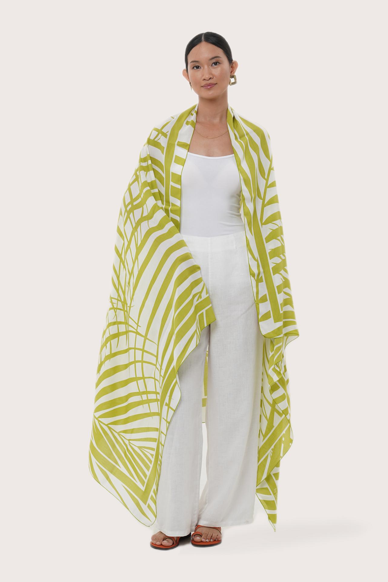 Calinda Sarong Spring Palm Lime Green
