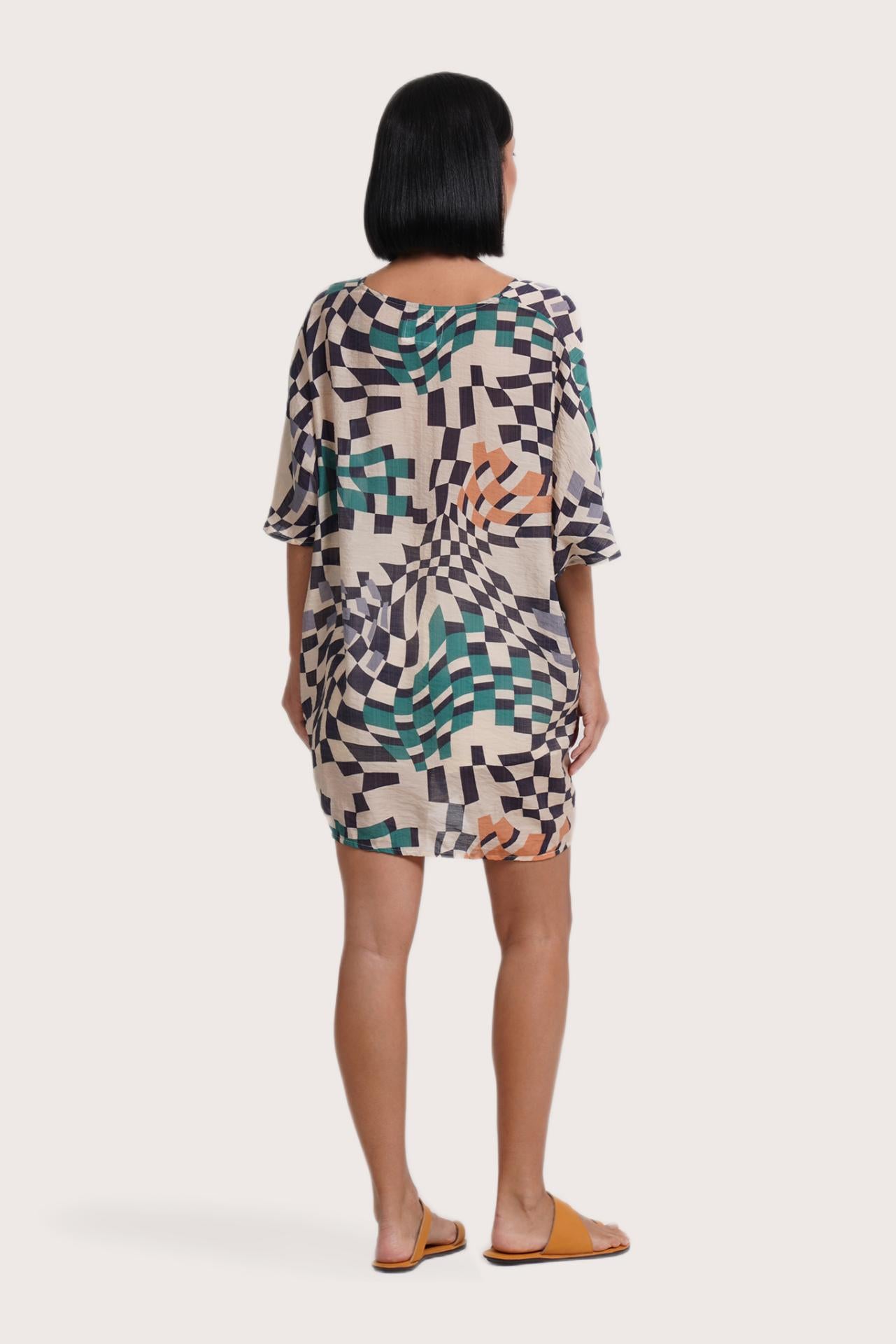 Canna Short Kaftan Square Chess