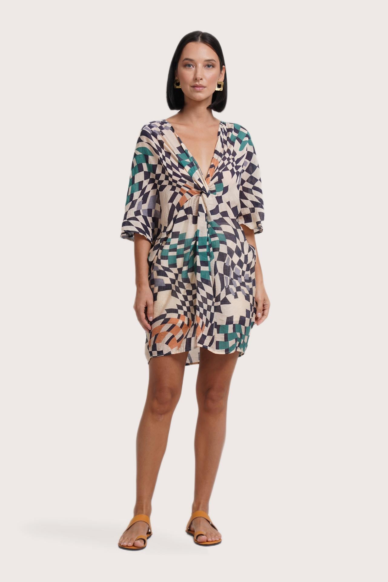 Canna Short Kaftan Square Chess
