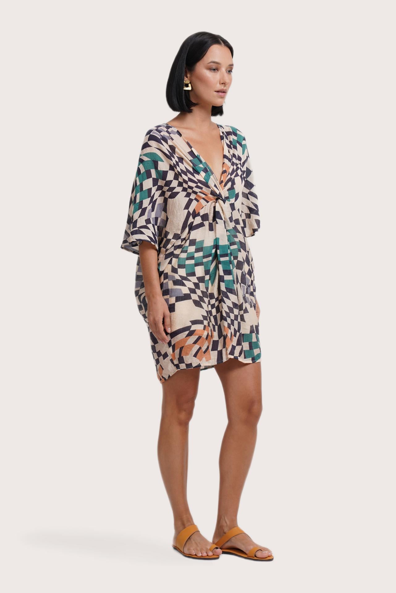 Canna Short Kaftan Square Chess
