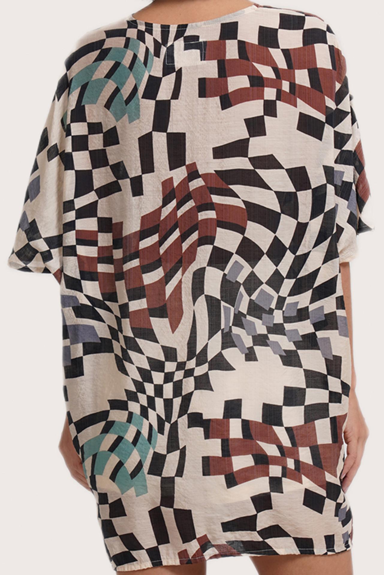 Canna Short Kaftan Square Chess