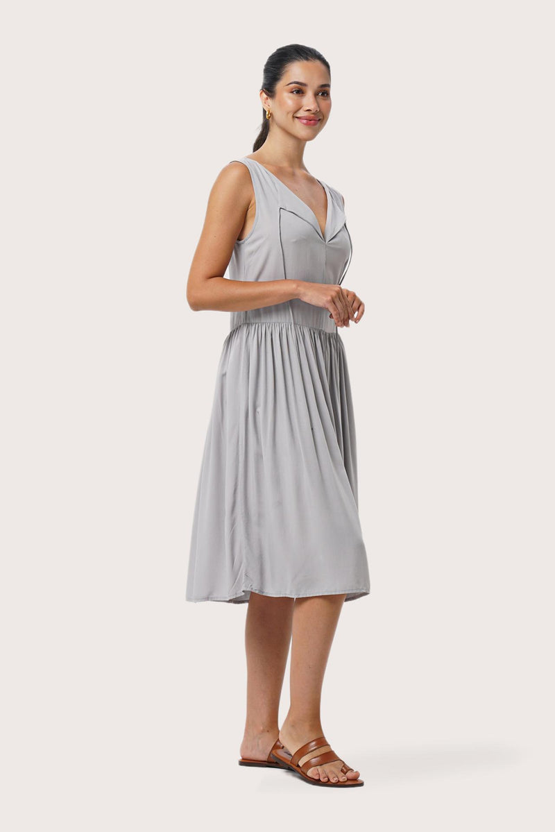 Corsica Midi Dress Light Grey