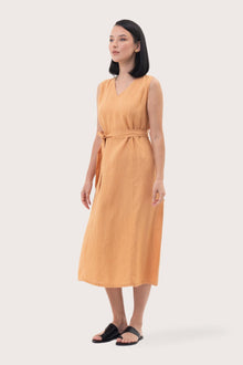Eva Linen Midi Dress Light Orange