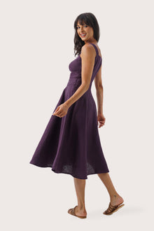 Gelora Linen Dress Violet