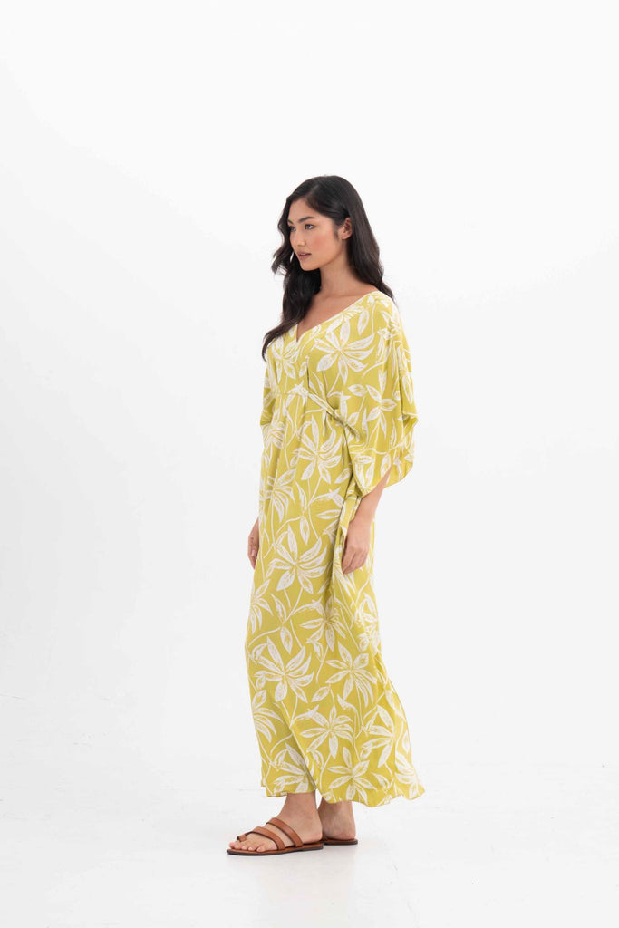 Hanna Kaftan Maxi Dress Green Lemon