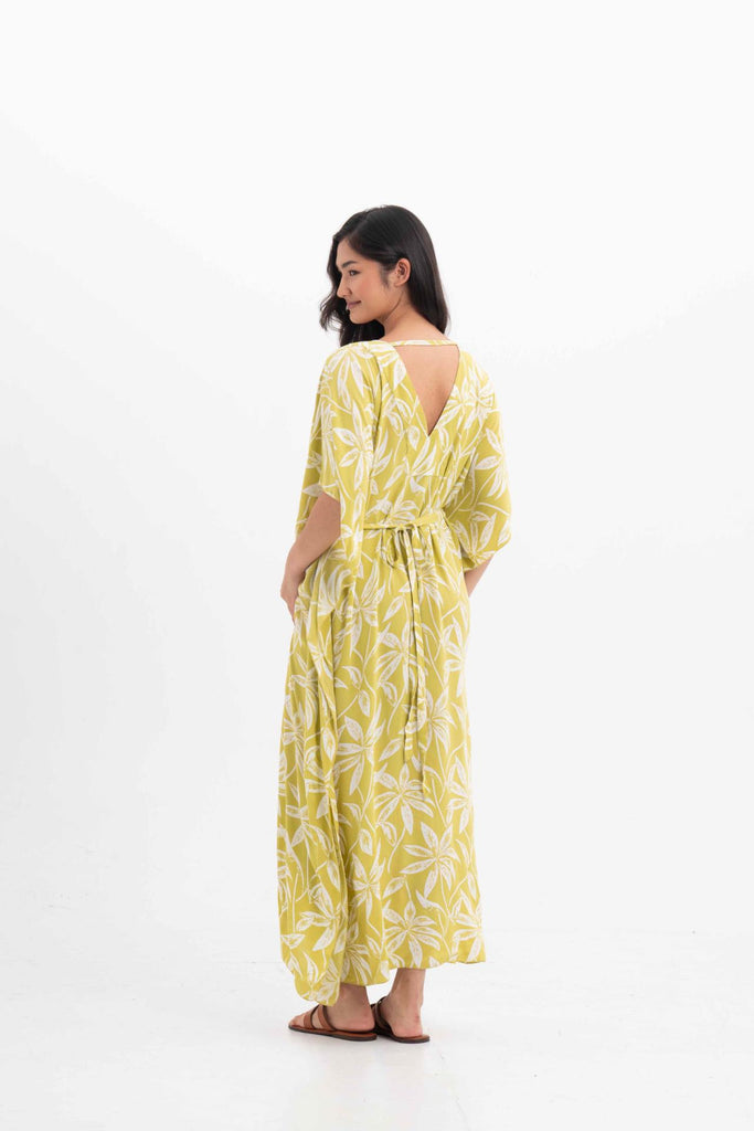 Hanna Kaftan Maxi Dress Green Lemon