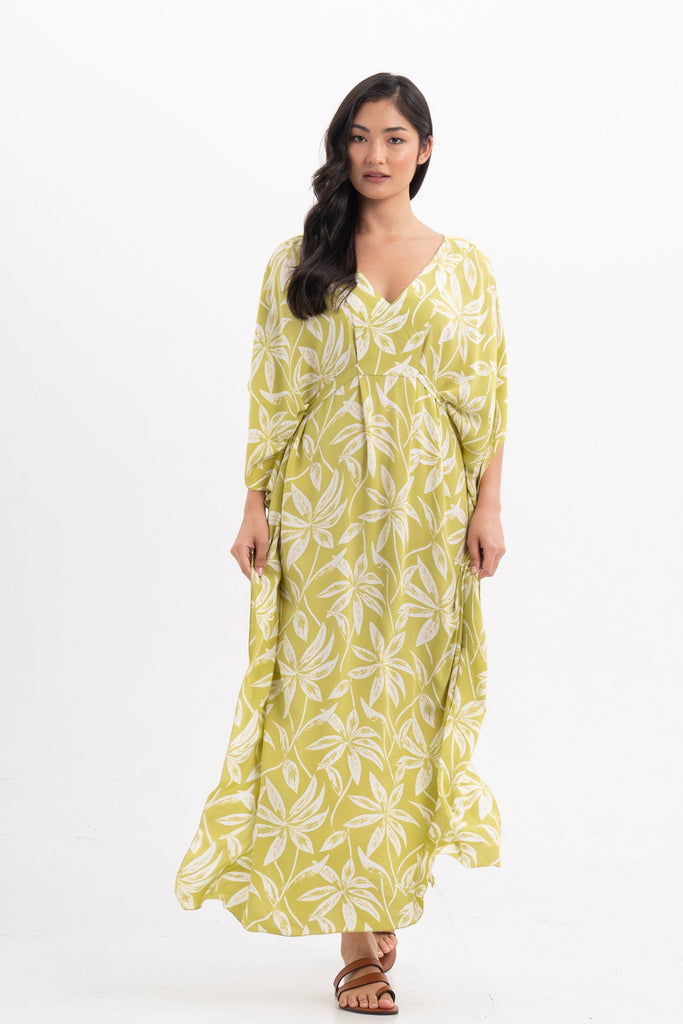 Hanna Kaftan Maxi Dress Green Lemon