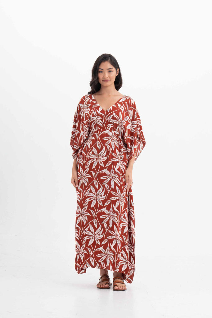 Hanna Kaftan Maxi Dress Red