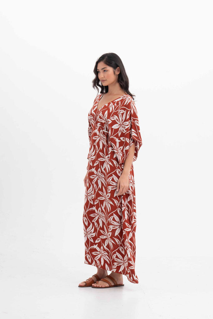 Hanna Kaftan Maxi Dress Red