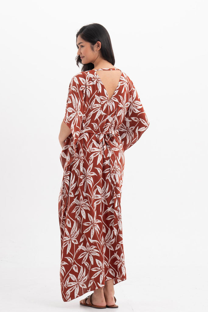 Hanna Kaftan Maxi Dress Red