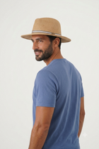 man wearing by the sea ibiza hat and knit cotton shirt