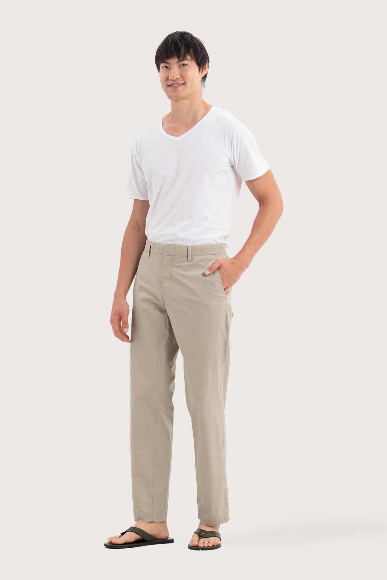Jasper Men's Cotton Pants Cream Grey