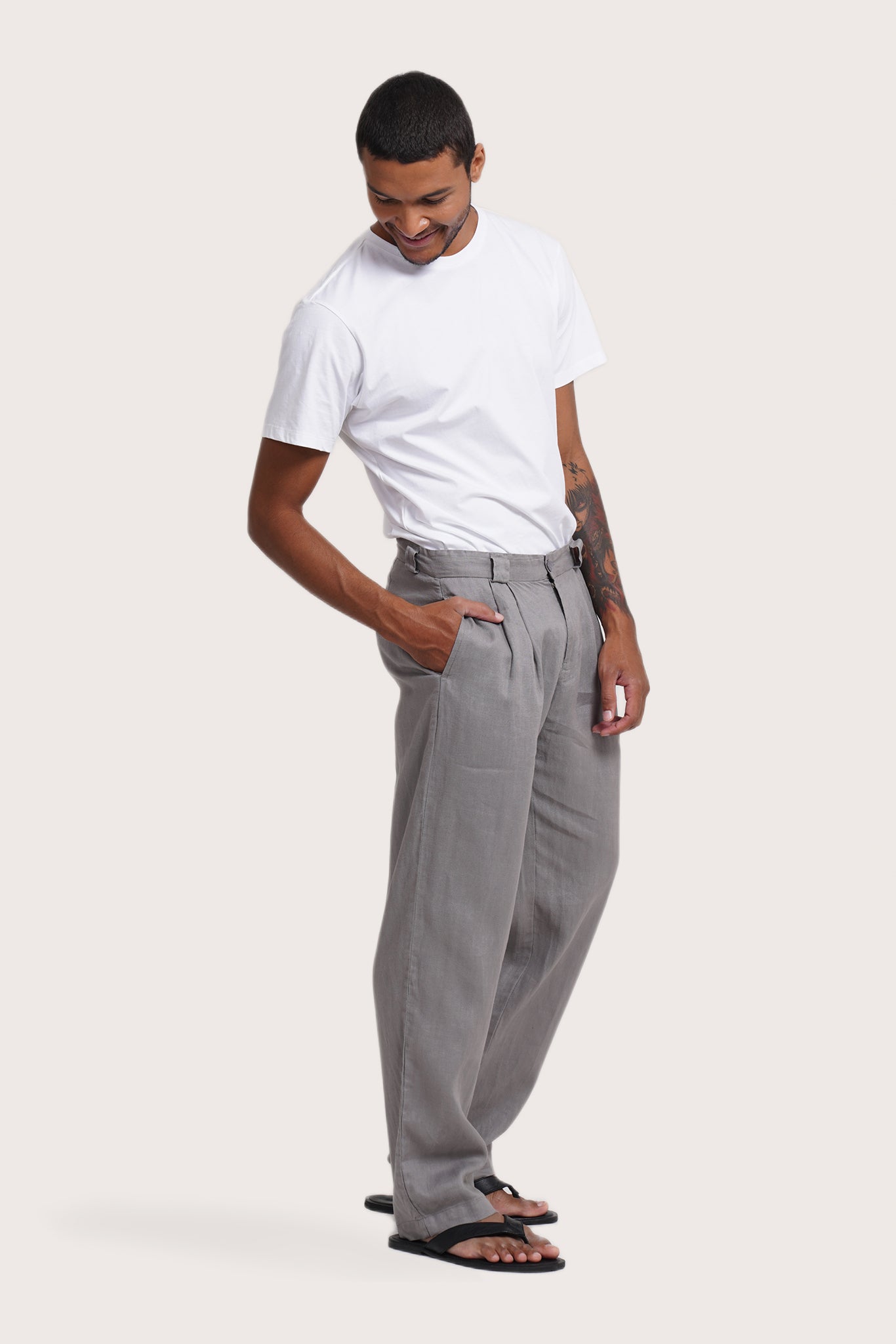Java Linen Pants Grey