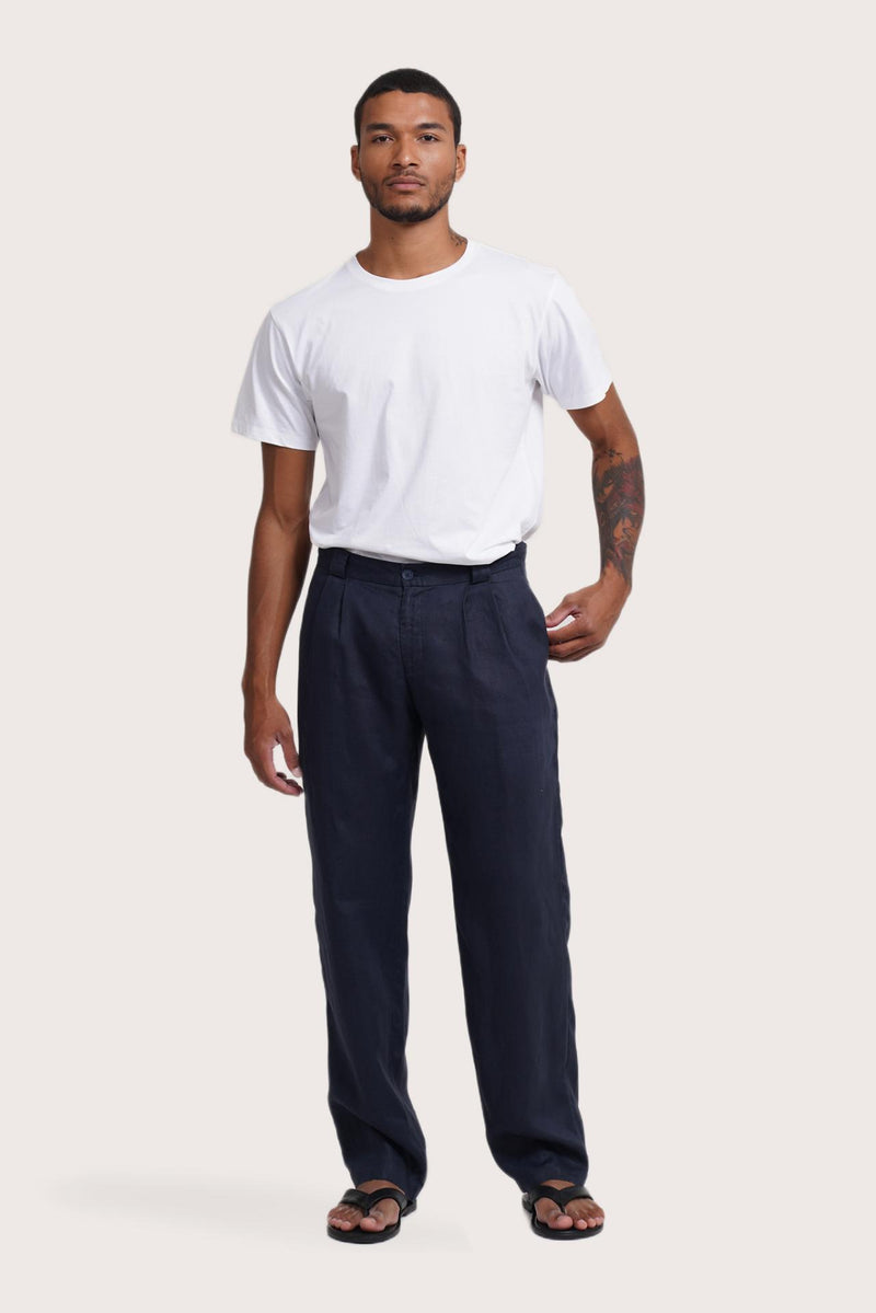 Java Linen Pants Navy