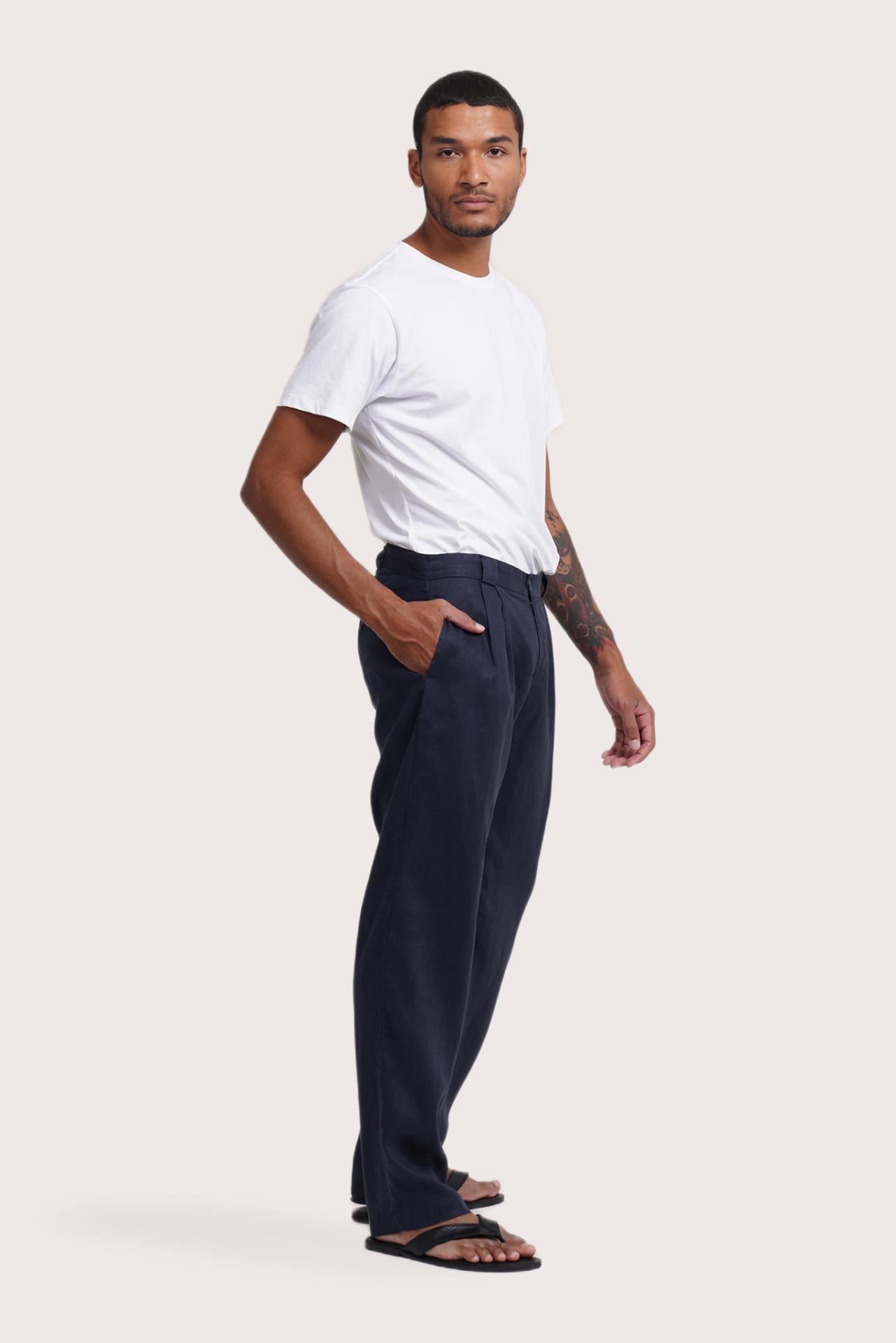 Java Linen Pants Navy