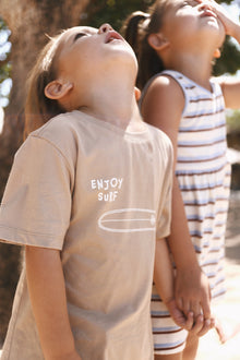 Relaxed island styling featuring the Kai Boys Cotton T-shirt Surfboard