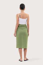 Kofiau Wrap Linen Skirt Green
