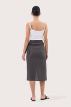 Kofiau Wrap Linen Skirt Grey