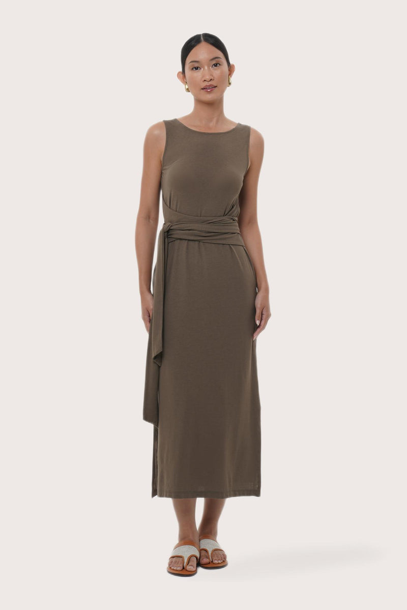 By The Sea Bali Kyra Dress Brown Grey