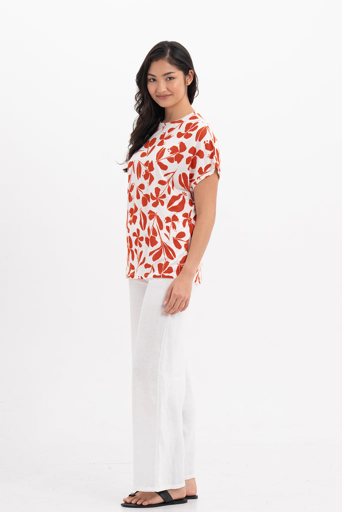 Lenore Printed Top Flower