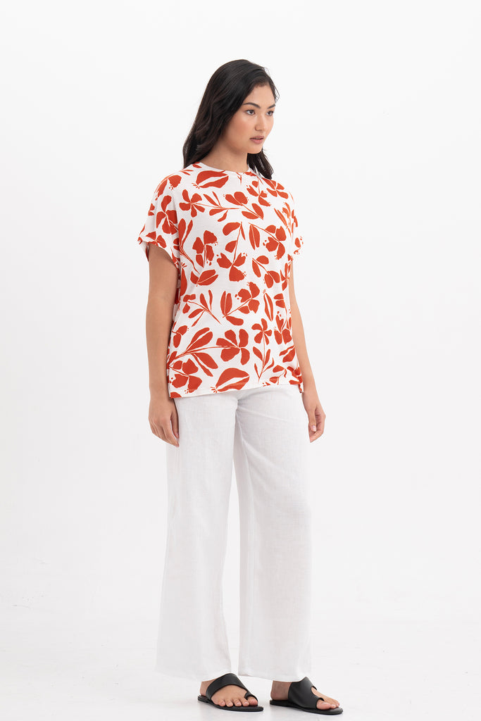 Lenore Printed Top Flower