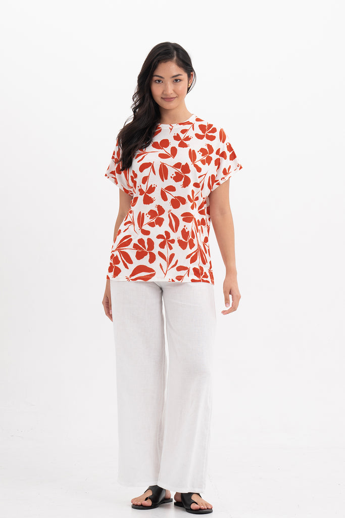 Lenore Printed Top Flower