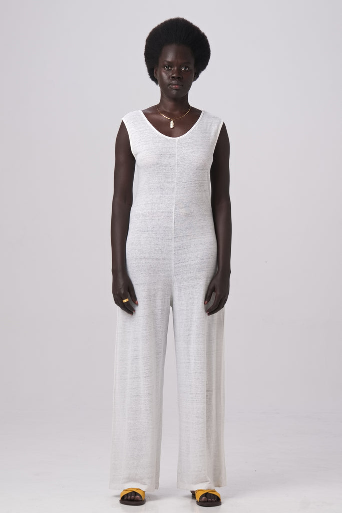 Linen jumpsuit white