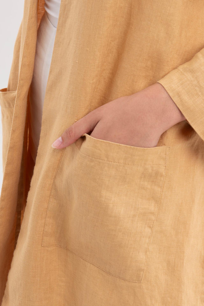 Linen Haori Outerwear Pale Apricot