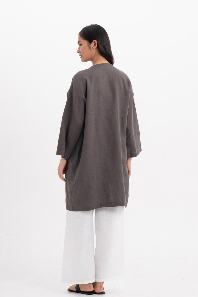 Linen Haori Outerwear Stone